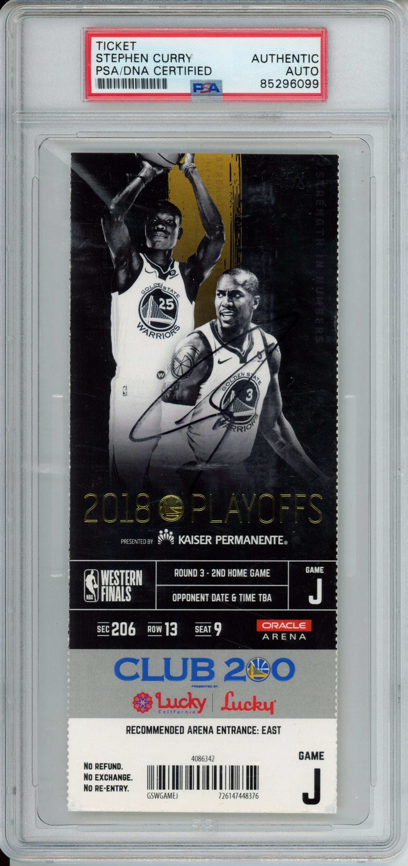 2023 Basketball STEPHEN CURRY SIGNED TICKET PSA DNA 85296099