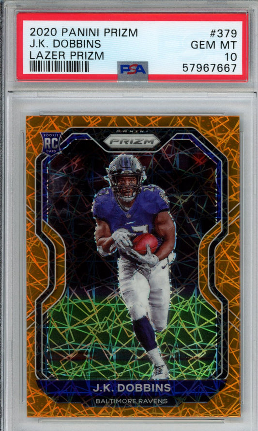 2020 Panini Prizm J. K. Dobbins #379 Lazer PSA 10