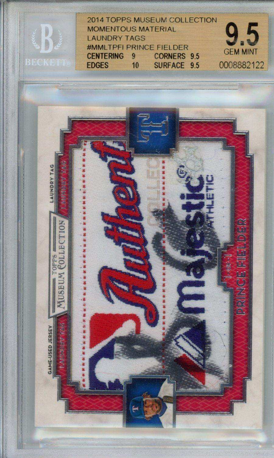 2014 Topps Museum Collection Momentous Material Laundry Tags Prince Fielder #MMLTPFI BGS