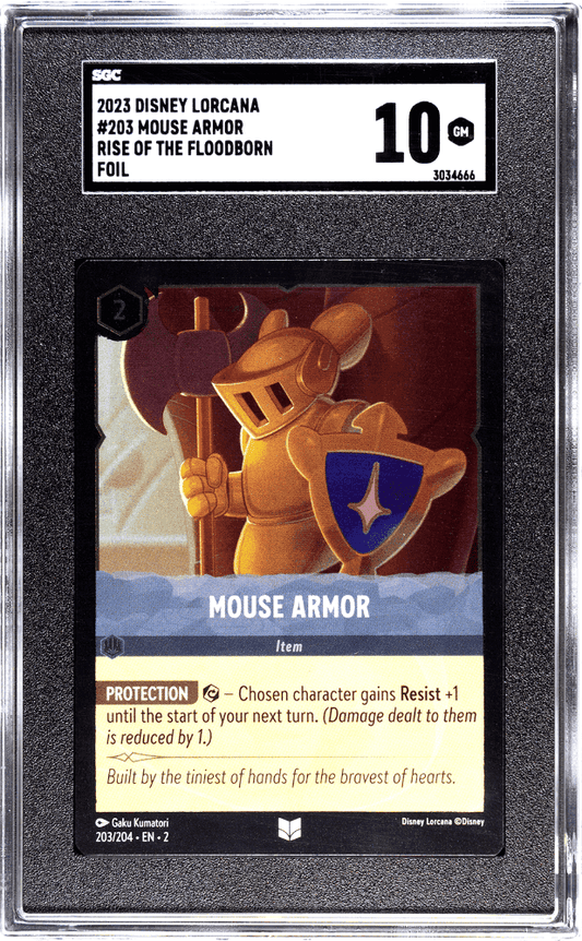 MOUSE ARMOR #203 2023 DISNEY LORCANA RISE OF THE FLOODBORN FOIL SGC 10 GEM