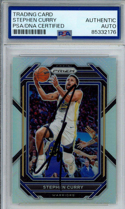 2023 Basketball 2022-23 PRIZM STEPHEN CURRY #101 SILVER IN PERSON AUTO PSA CERT 85332176