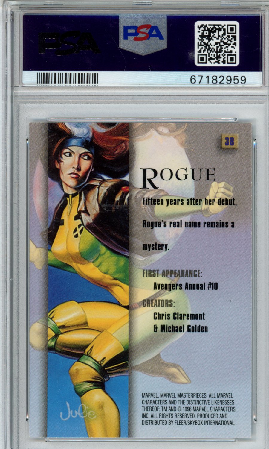 1996 Marvel Masterpieces Rogue #38 PSA 8