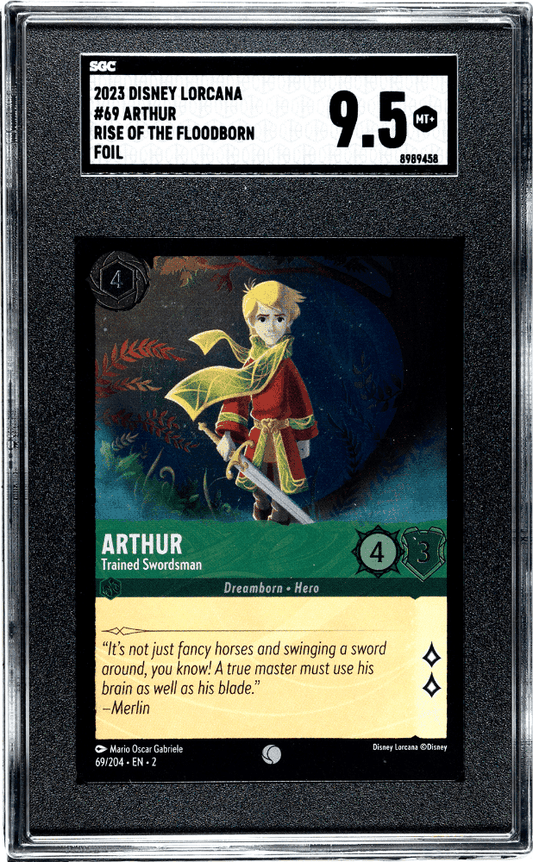 ARTHUR #69 2023 DISNEY LORCANA RISE OF THE FLOODBORN FOIL SGC 9.5 MT+