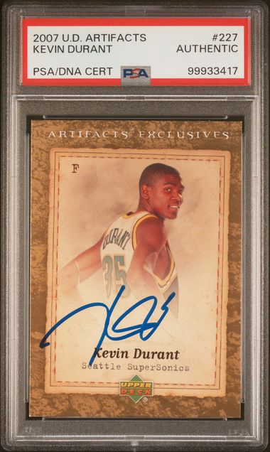 2007 UPPER DECK ARTIFACTS KEVIN DURANT #227 PSA N0: AUTHENTIC Authentic KEVIN DURANT