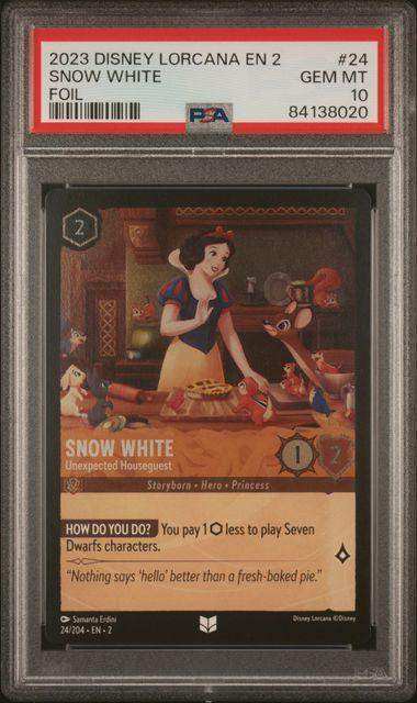 2023 DISNEY LORCANA EN 2-RISE OF THE FLOODBORN SNOW WHITE FOIL #24 PSA GEM MT 10