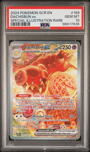 2024 POKEMON SCR EN-STELLAR CROWN DACHSBUN ex SPECIAL ILLUSTRATION RARE #169 PSA GEM MT 10