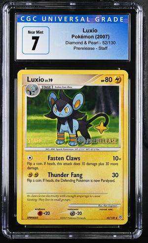 LUXIO DIAMOND & PEARL #52/130 UNCOMMON PRERELEASE STAFF 2007 ENGLISH CGC 7