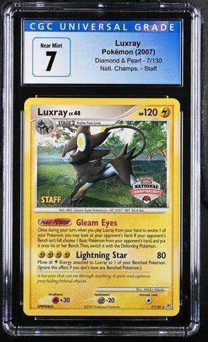 LUXRAY DIAMOND & PEARL #7/130 NATL. CHAMPS. STAFF 2007 ENGLISH CGC 7