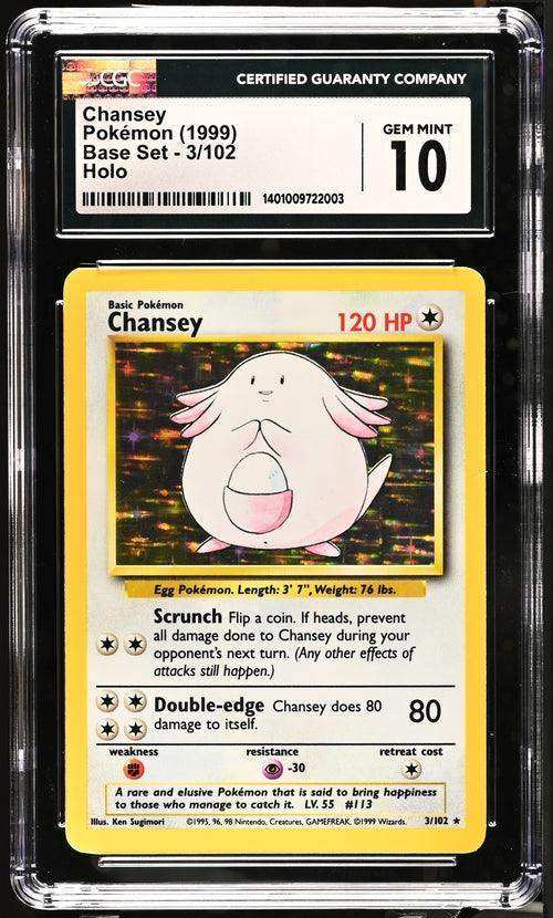 CHANSEY BASE SET - UNLIMITED #3/102 RARE HOLO 1999 ENGLISH CGC GEM MINT 10