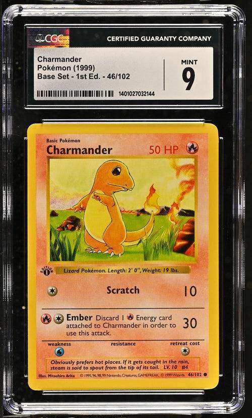 CHARMANDER BASE SET - 1ST EDITION COMMON #46/102 1999 ENGLISH CGC 9