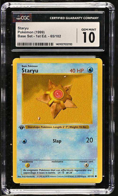 STARYU BASE SET - 1ST EDITION COMMON #65/102 1999 ENGLISH CGC GEM MINT 10