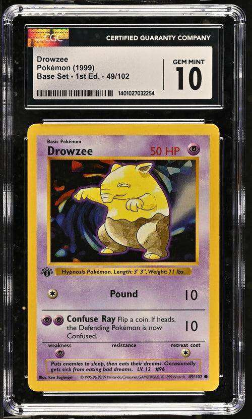 DROWZEE BASE SET - 1ST EDITION COMMON #49/102 1999 ENGLISH CGC GEM MINT 10