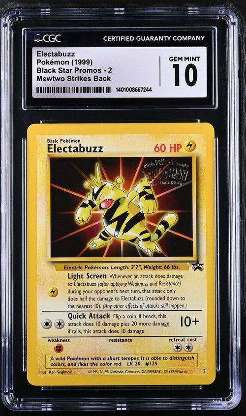 ELECTABUZZ BLACK STAR PROMOS - WOTC MEWTWO STRIKES BACK #2 1999 ENGLISH CGC GEM MINT 10