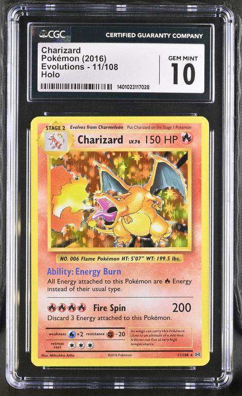 CHARIZARD EVOLUTIONS #11/108 RARE HOLO 2016 ENGLISH CGC GEM MINT 10