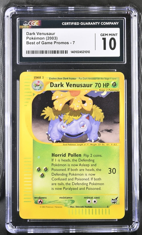 DARK VENUSAUR BEST OF GAME PROMOS #7 2003 ENGLISH CGC GEM MINT 10