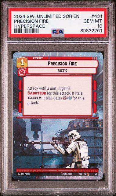 2024 STAR WARS: UNLIMITED SPARK OF REBELLION PRECISION FIRE HYPERSPACE #431 PSA GEM MT 10