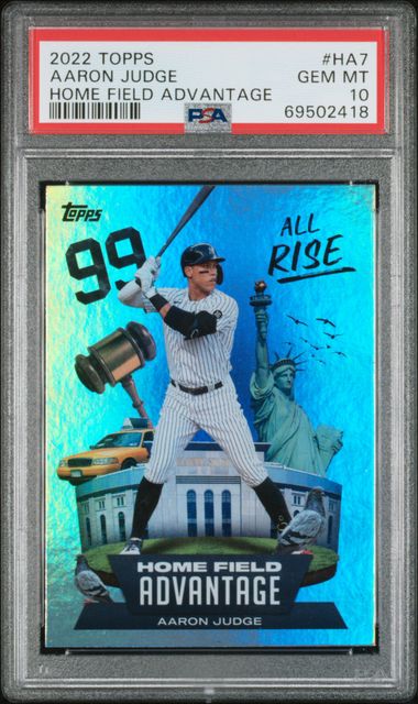 2022 TOPPS HOME FIELD ADVANTAGE AARON JUDGE HOME FIELD ADVANTAGE #HA7 PSA GEM MT 10