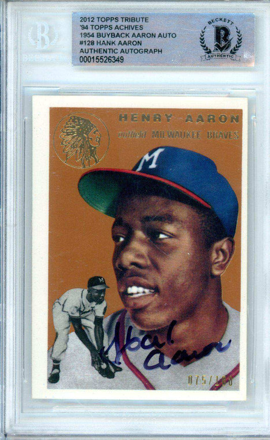 2012 Topps Tribute 1994 Topps Achives 1954 Buyback Aaron Autograph