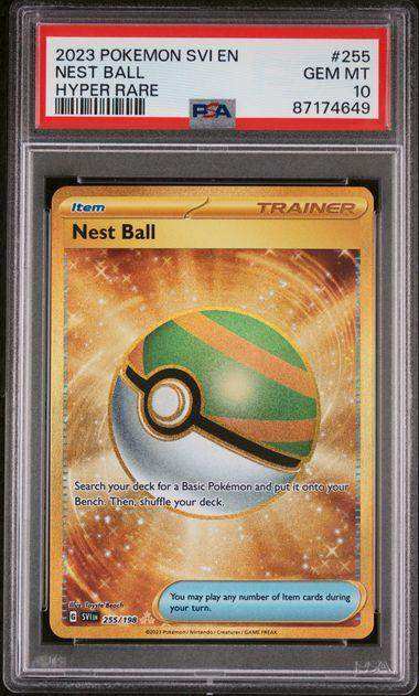 2023 POKEMON SVI EN-SCARLET & VIOLET NEST BALL HYPER RARE #255 PSA GEM MT 10