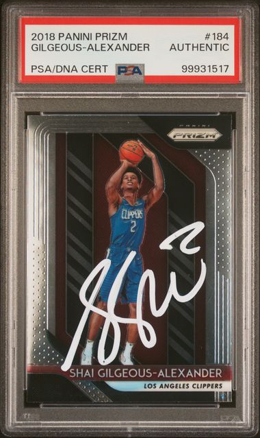 2018 PANINI PRIZM S.GILGEOUS-ALEXANDER #184 PSA N0: AUTHENTIC Authentic SHAI GILGEOUS-ALEXANDER