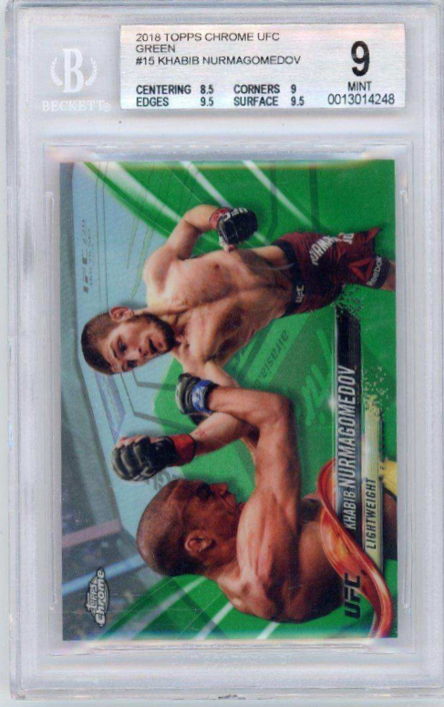 2018 Topps Chrome Ufc Green Khabib Nurmagomedov Bgs 9