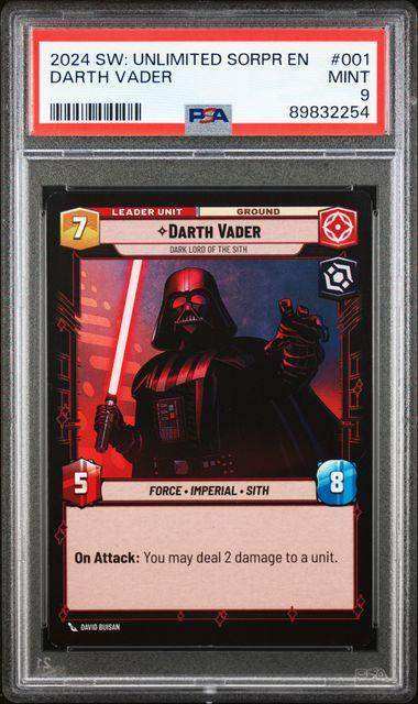 2024 STAR WARS: UNLIMITED SPARK OF REBELLION PRERELEASE PROMOS DARTH VADER #1 PSA MINT 9