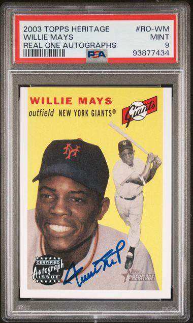 2003 TOPPS HERITAGE REAL ONE AUTOGRAPHS WILLIE MAYS REAL ONE AUTOGRAPHS #RO-WM PSA MINT 9