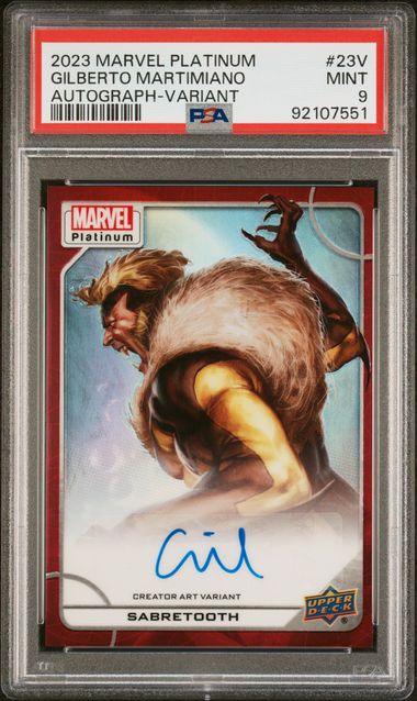 2023 UPPER DECK MARVEL PLATINUM AUTOGRAPHS GILBERTO MARTIMIANO AUTOGRAPH-VARIANT #23V PSA MINT 9