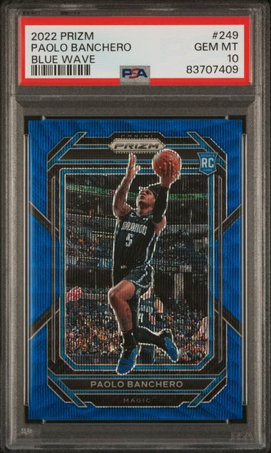 2022 PANINI PRIZM PAOLO BANCHERO BLUE WAVE #249 PSA GEM MT 10