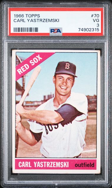 1966 TOPPS CARL YASTRZEMSKI #70 PSA VG 3