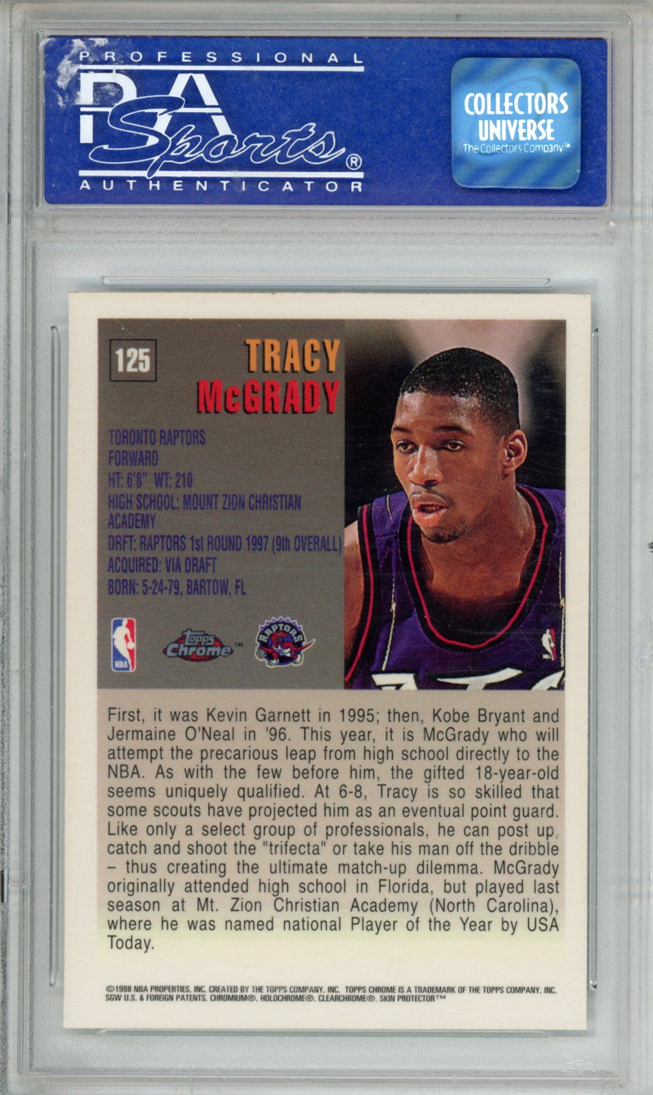 1997 Topps Chrome Tracy Mcgrady #125 PSA 9