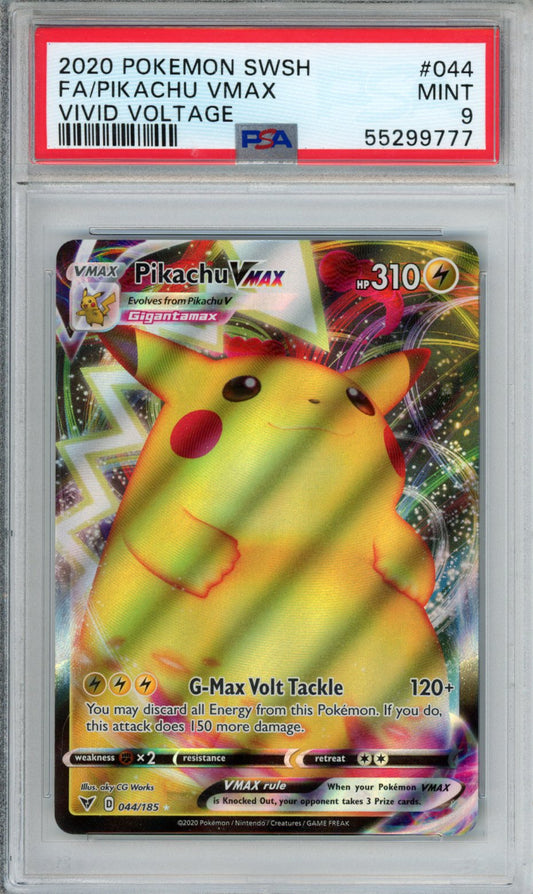 PokéMon TCG Pikachu Vmax Fa #044 Vivid Voltage PSA 9