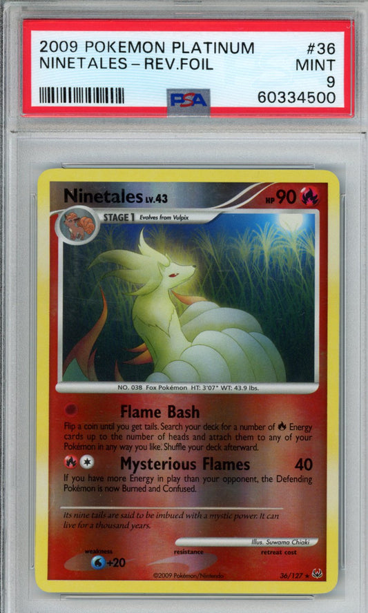 PokéMon TCG Ninetales-Rev. Foil #36 PSA 9