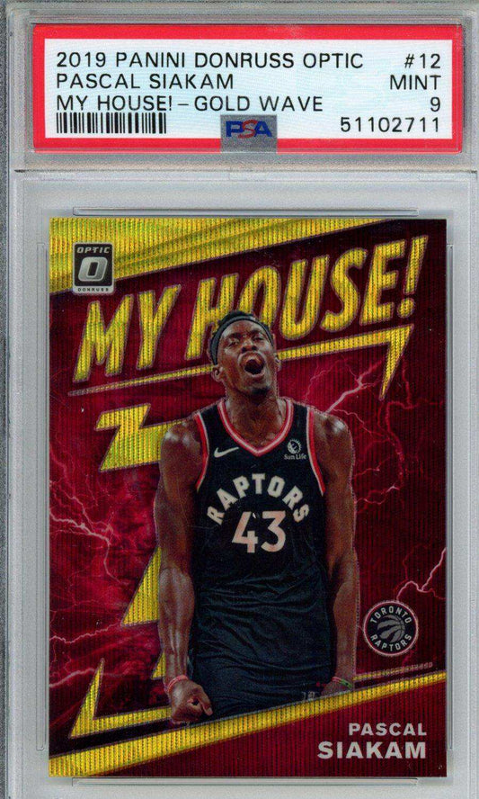 2019 Panini Donruss Optic My House! Pascal Siakam #12 My House! Gold Wave PSA 9