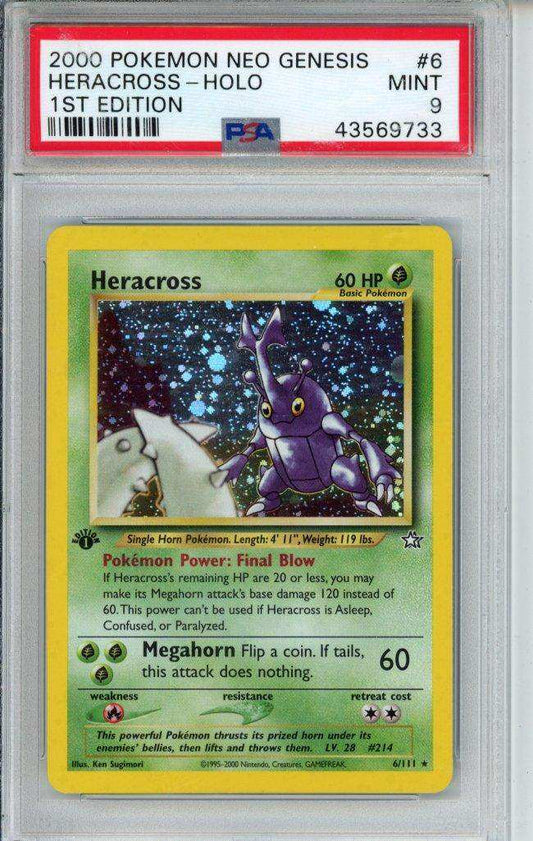 2000 PokéMon TCG Heracross #6 1ST Edition PSA 9