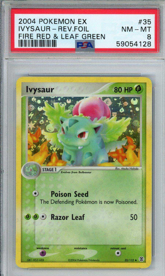 PokéMon TCG Ivysaur-Rev. Foil #35 Greek Fire Red & Leaf Green PSA 8