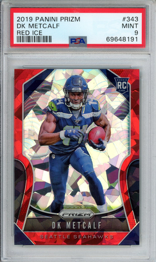 2019 Panini Prizm DK Metcalf #343 Red Ice PSA 9