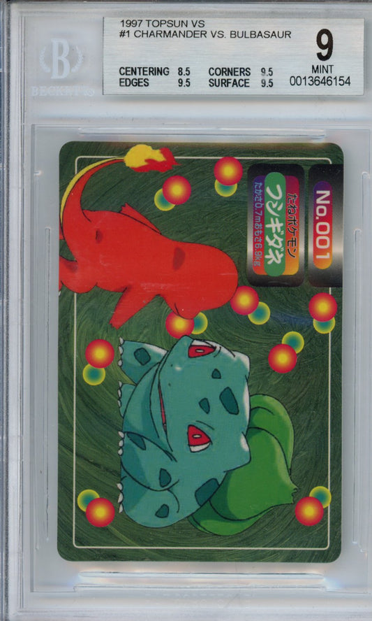 Pokémon TCG Charmander vs. Bulbasaur #1 BGS 9