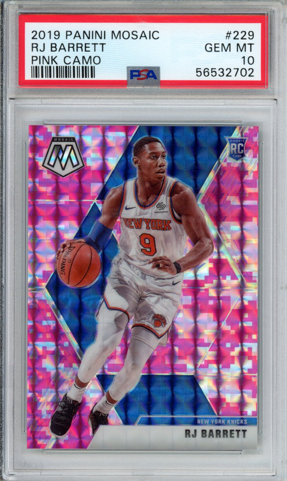 2019 Panini Mosaic RJ Barrett #229 Pink Camo PSA 10