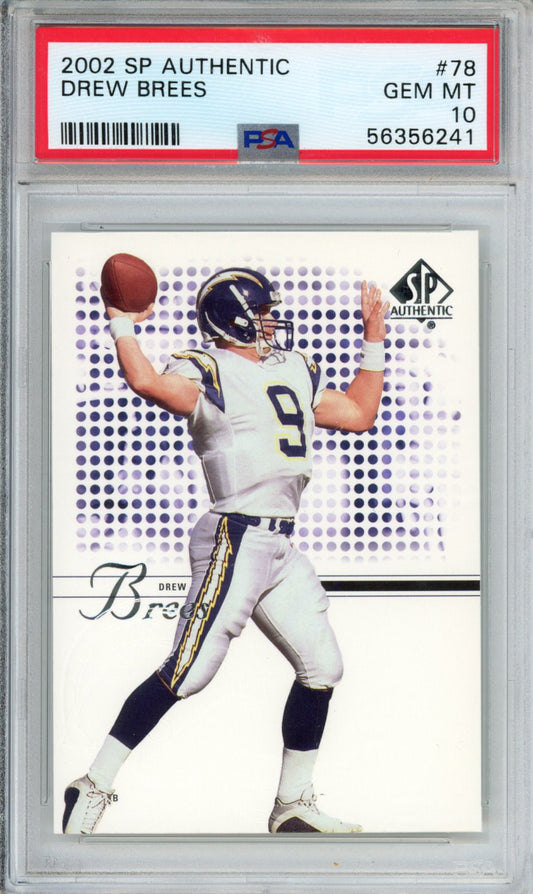 2002 SP Authentic Drew Brees #78 PSA 10