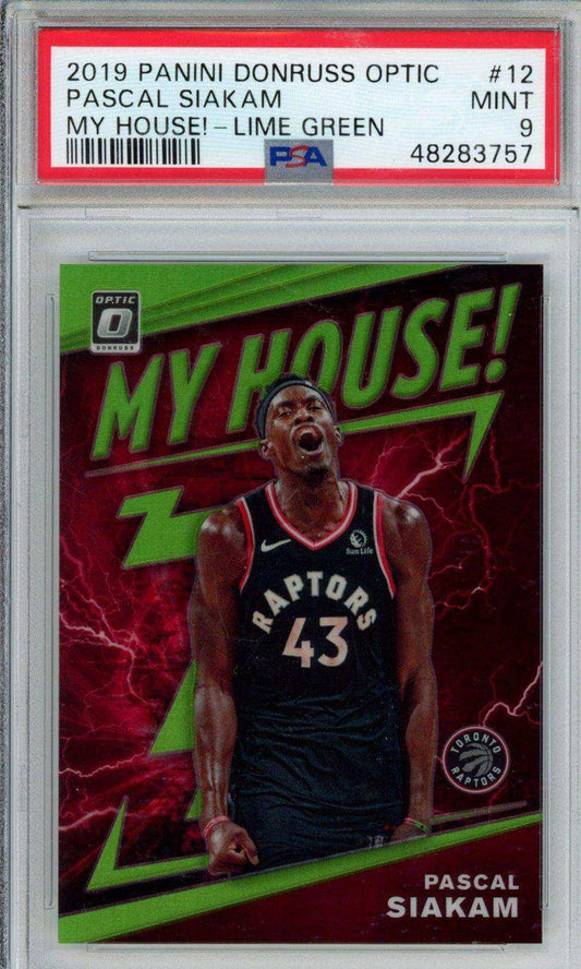 2019 Panini Donruss Optic My House! Pascal Siakam #12 My House! Lime Green PSA 9