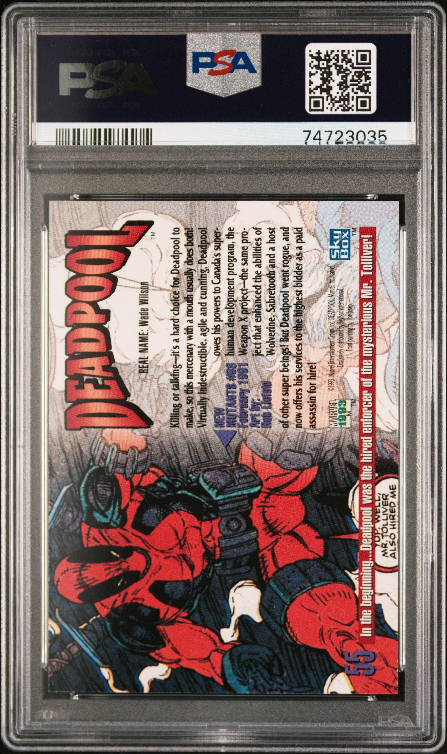 1993 Marvel Masterpieces Deadpool #55 PSA 10