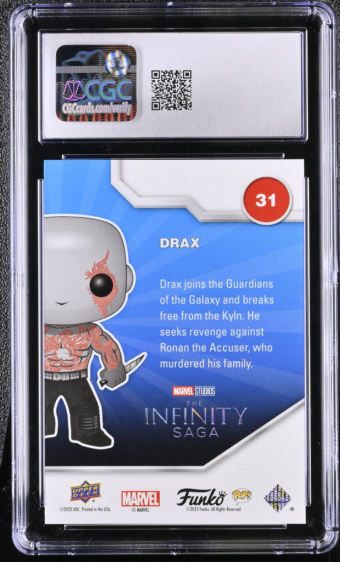 2023 Funko POP! Marvel Infinity Saga (2023 Upper Deck) Drax #31 CGC 10