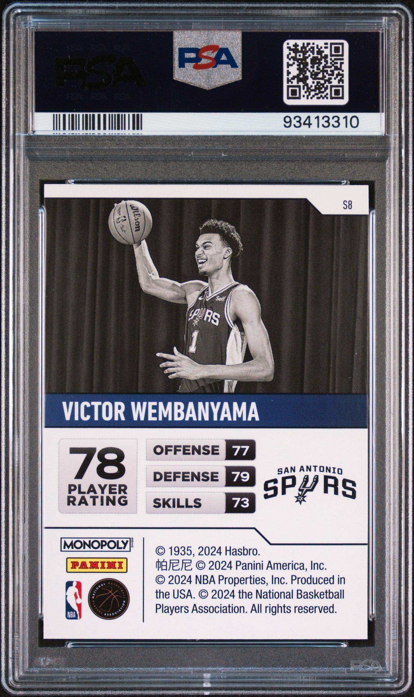 2023 Panini Prizm Monopoly Starter Deck Victor Wembanyama #S8 PSA 10