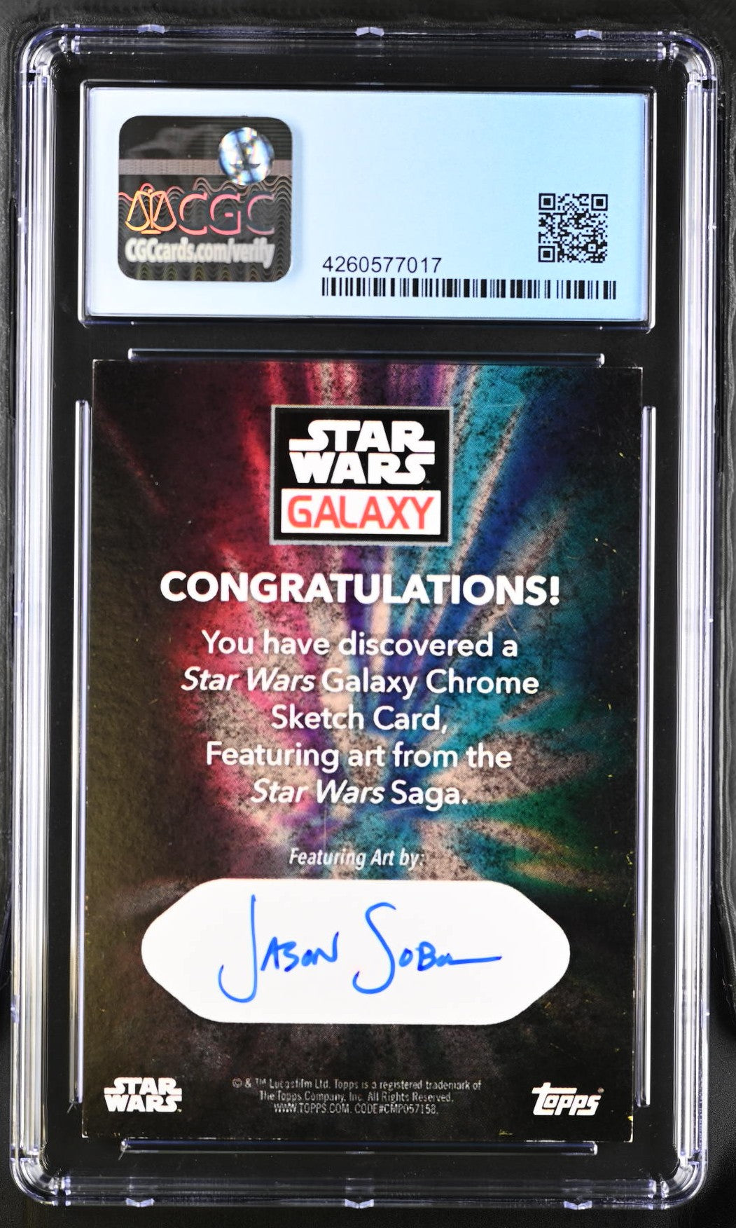 2022 Topps Star Wars Chrome Galaxy Fifth Brother #1 of 1 Artist Sketch Card Jason Sobol CGC 8.5