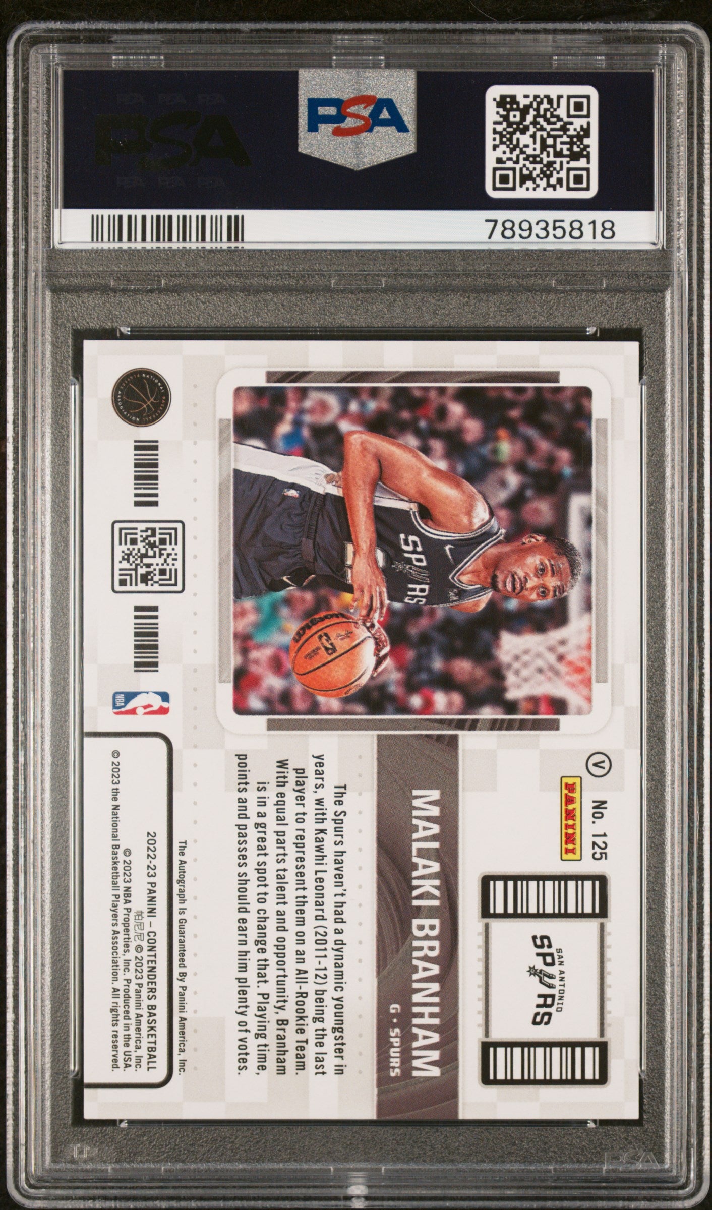 2022 Panini Contenders Malaki Branham #125 Var Autograph Playoff PSA 9