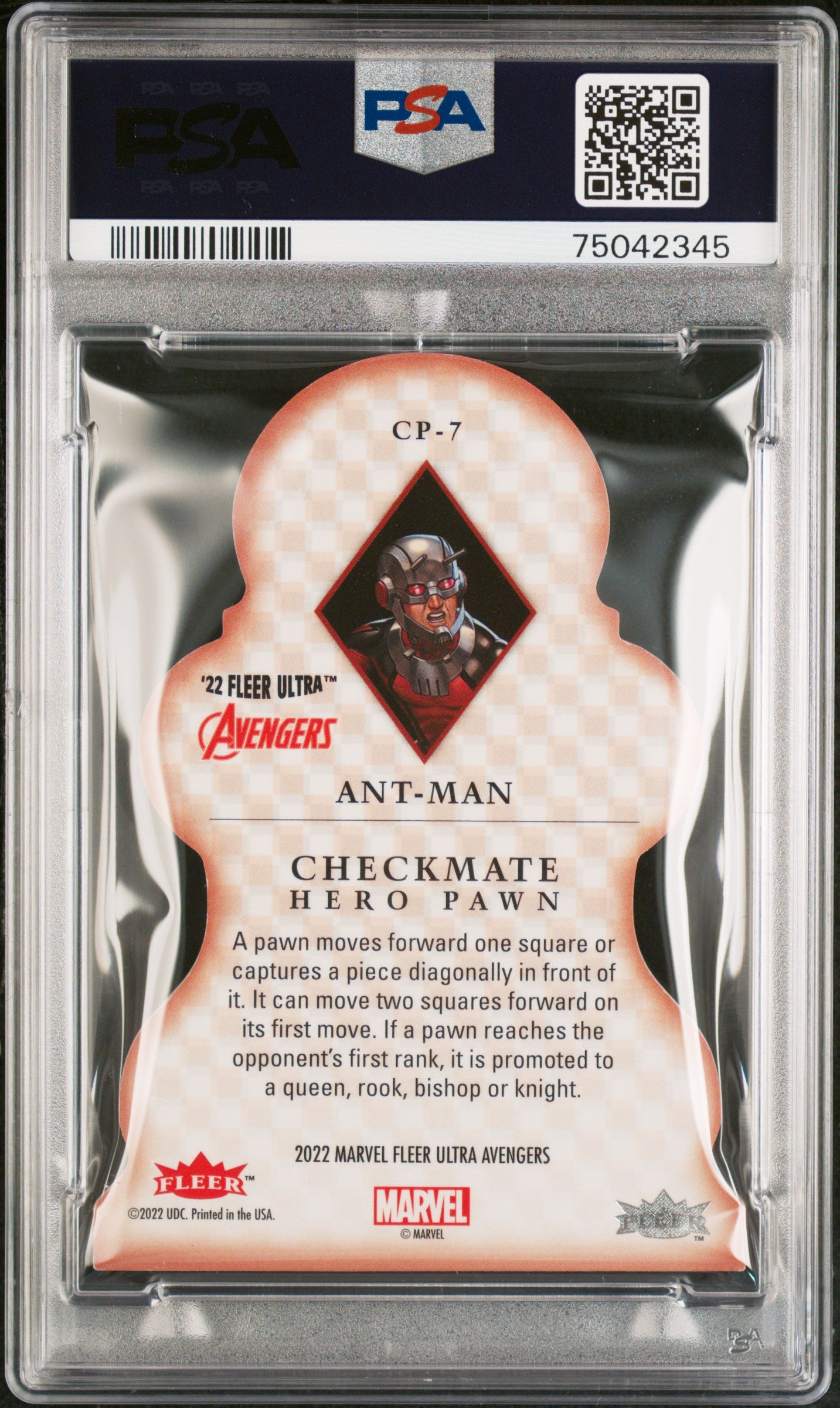 2022 Fleer Ultra Avengers Checkmate Ant-Man #CP7 PSA 10