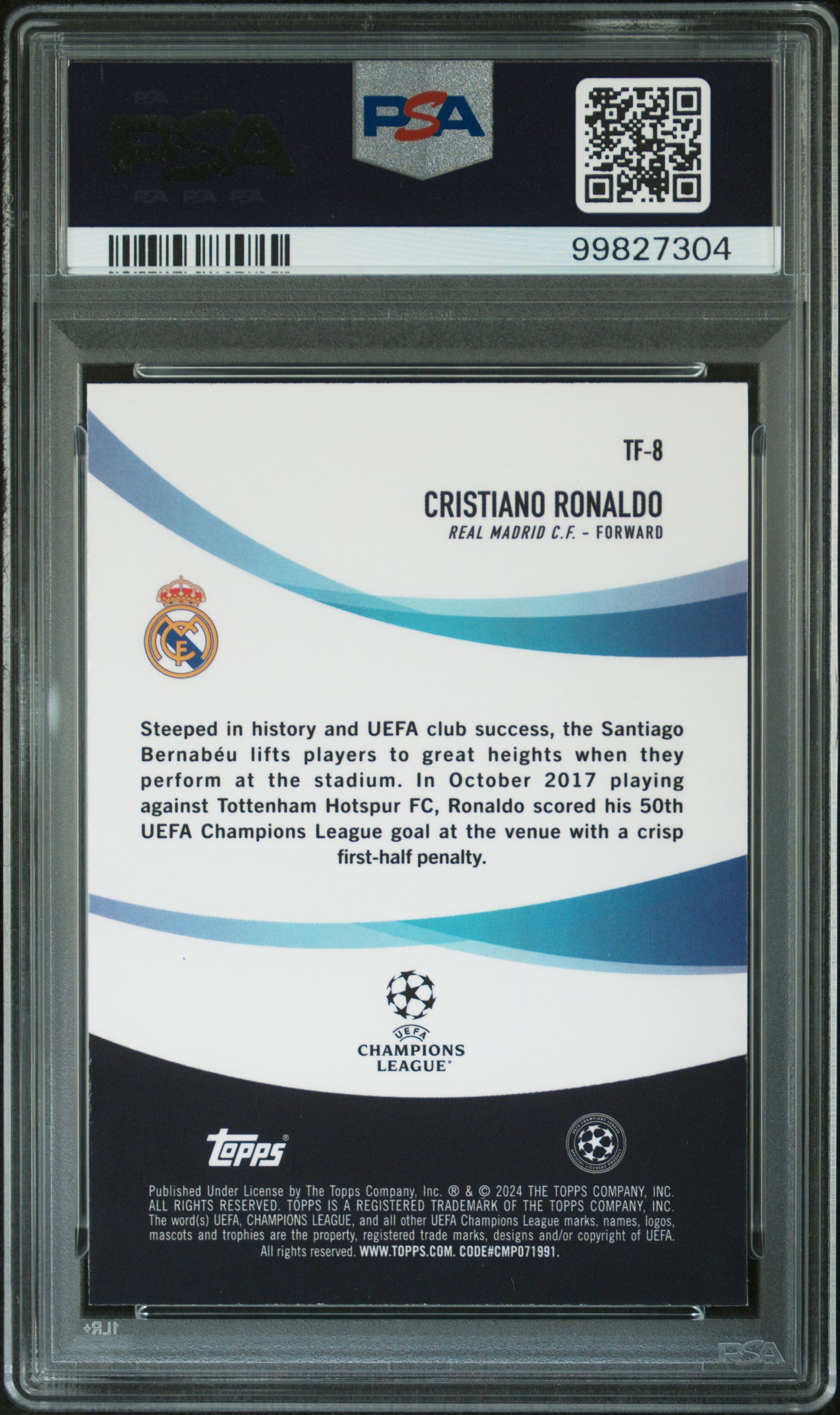 2023-24 Topps Chrome UEFA Club Competitions Tifo Cristiano Ronaldo #TF8 PSA 10