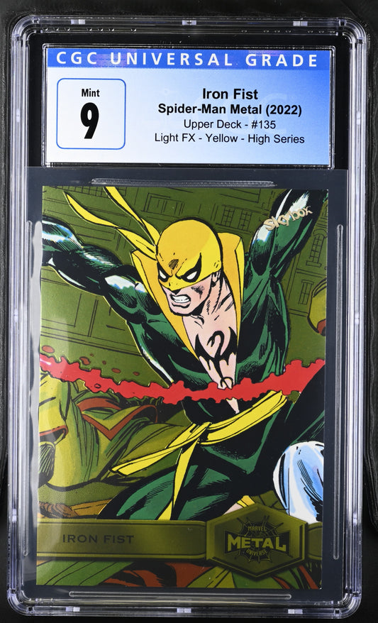 2022 Spider-Man Metal (2022 Upper Deck) Iron Fist #135 CGC 9