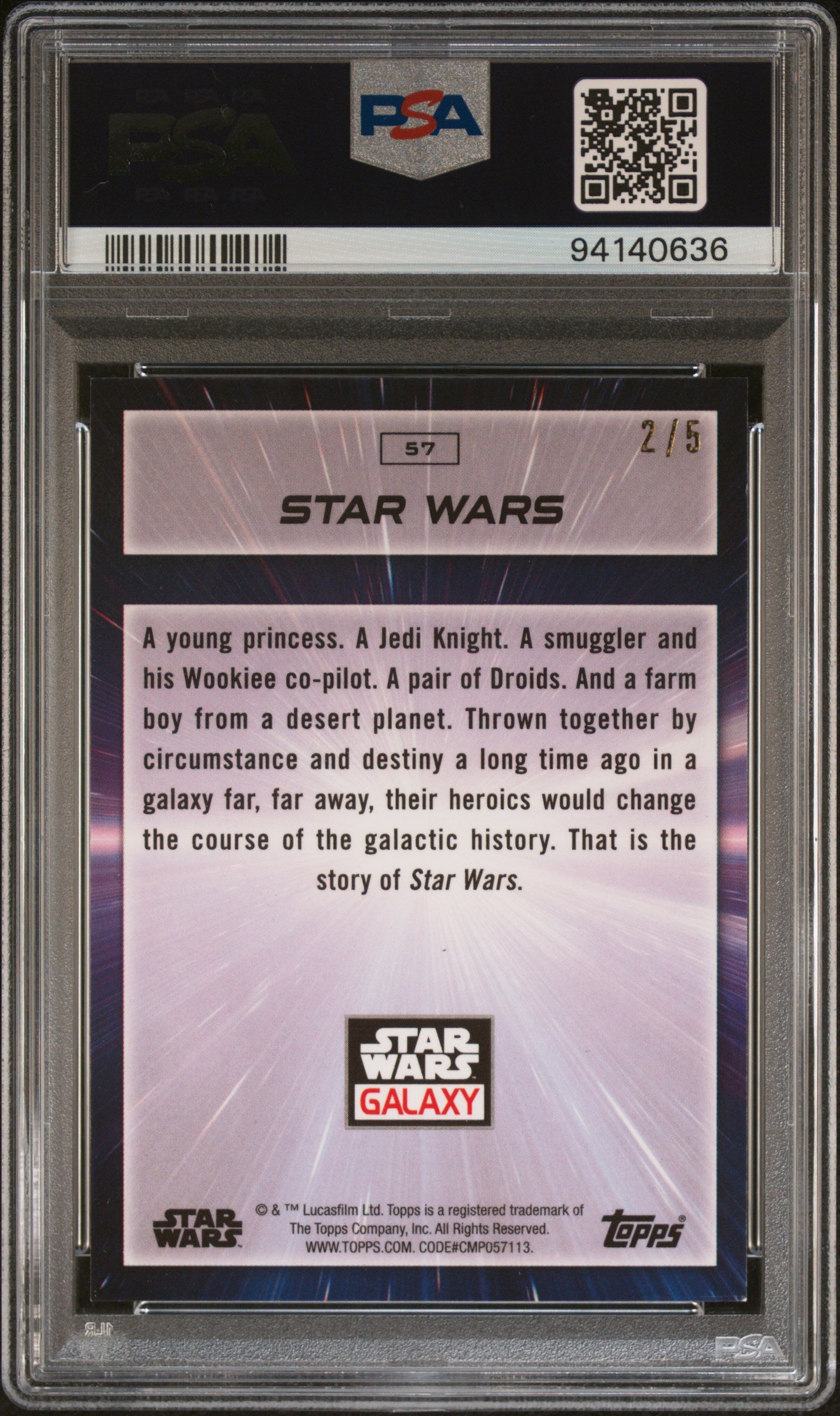 2022 Topps Chrome Star Wars Galaxy Star Wars #57 PSA 9